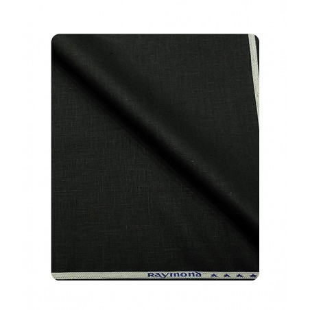 Raymond Men Linen Solids 1.30 Meter Unstitched Suiting Fabric Black
