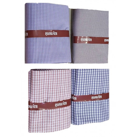 Raymond Unisex Poly Cotton Collection Exclusive Shirt Piece Set Multicolour 2.3 m Each Pack of 4