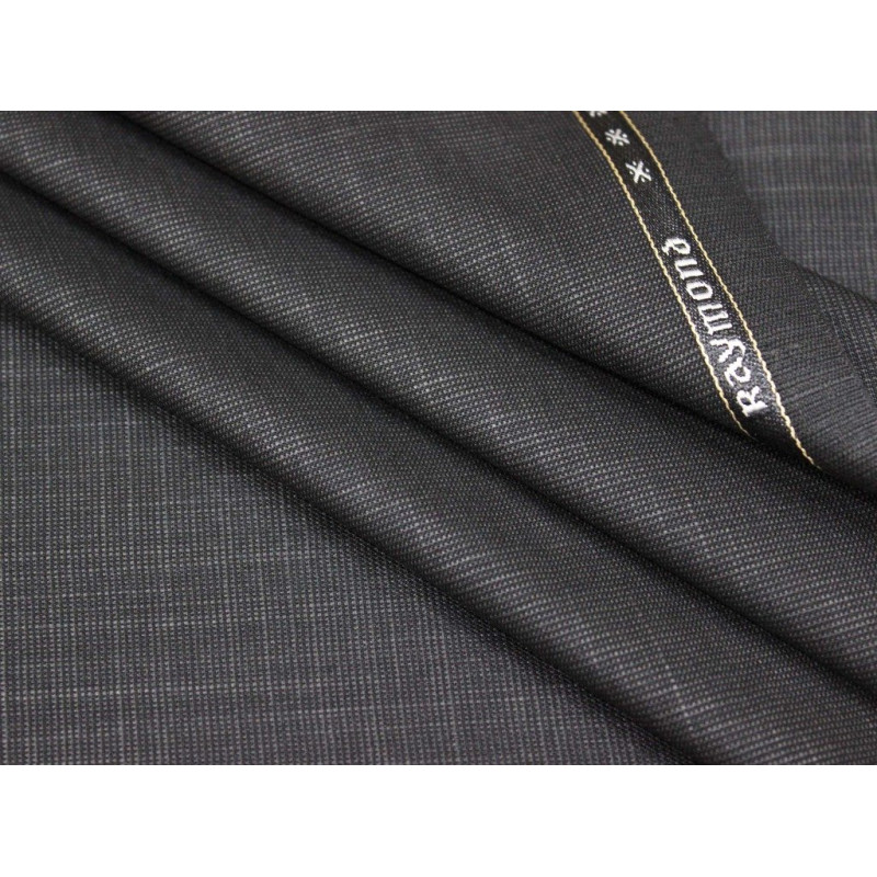 Raymond Men Poly Viscose Unstitched Trouser 1.25 m Fabric Greyish Black Free Size