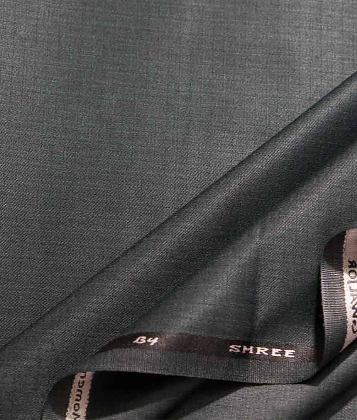 Gwalior Suitings Grey Polyester Suit Length (Size: 3 Metre)