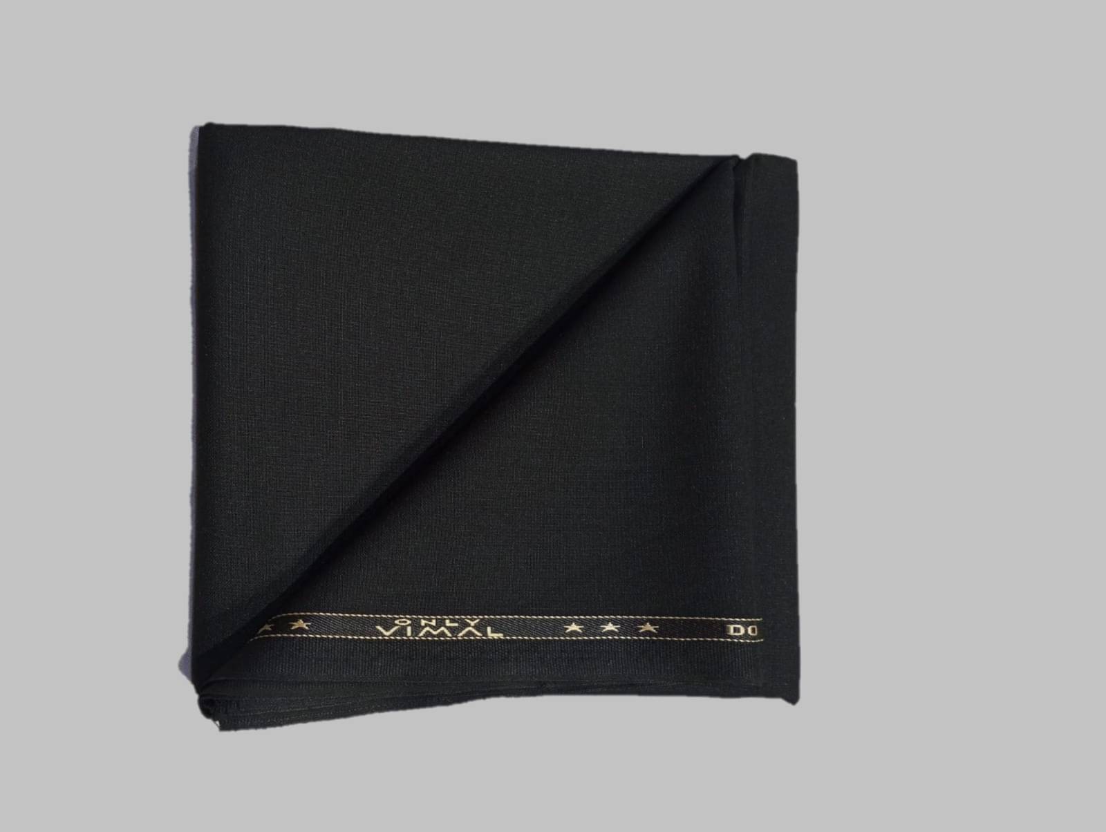 ONLY VIMAL - Black Polyester Blend Men's Unstitched Pant Piece (Color: Black)