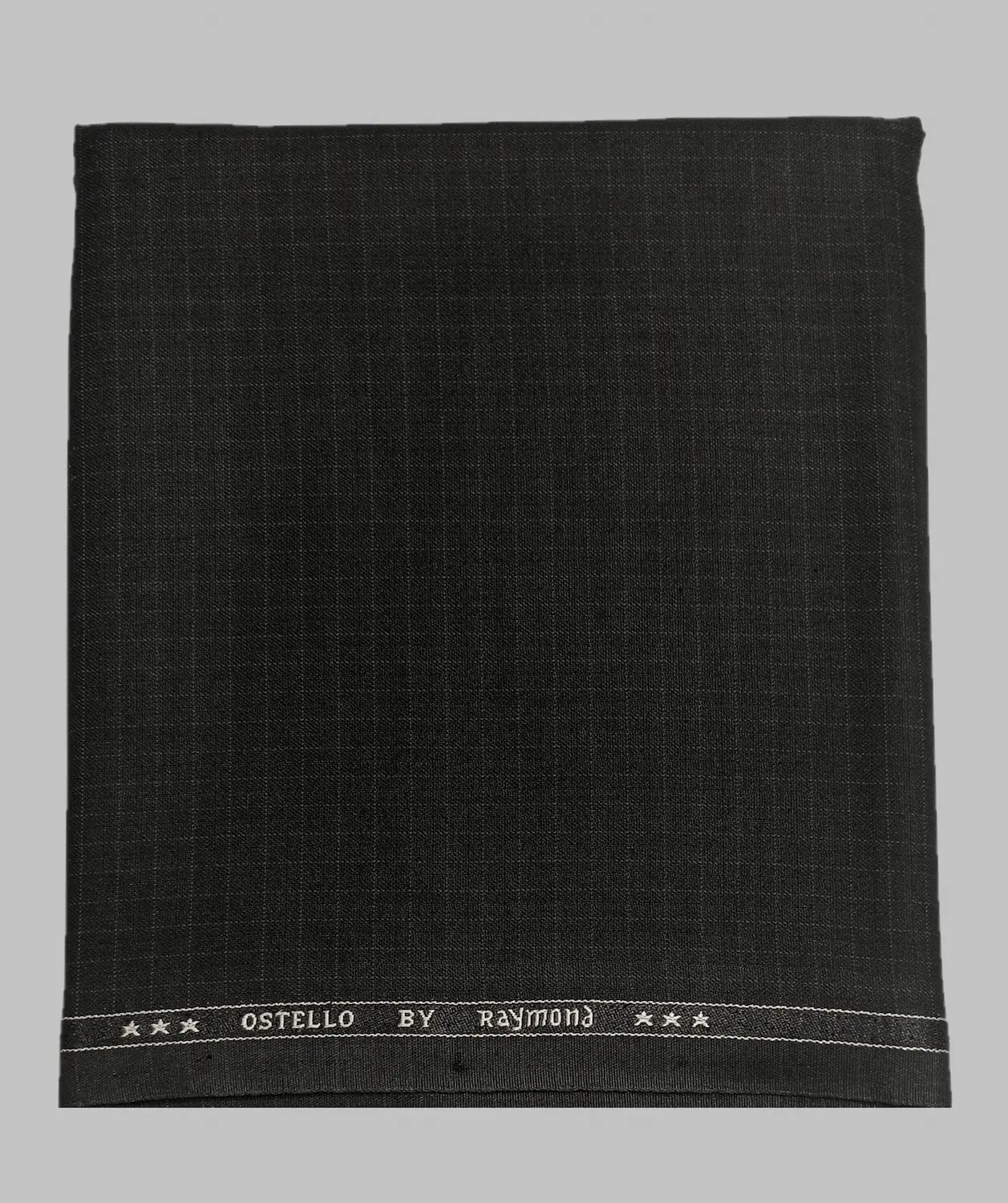 Raymond Black Polyester Men's Unstitched Pant Piece ( Self Check) (Color: Black)