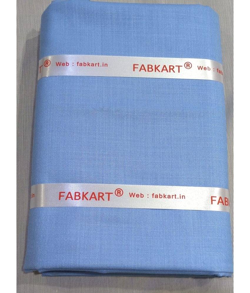 Fabkart - Light Blue Polyester Blend Men's Unstitched Shirt Piece  (Color: Light Blue)