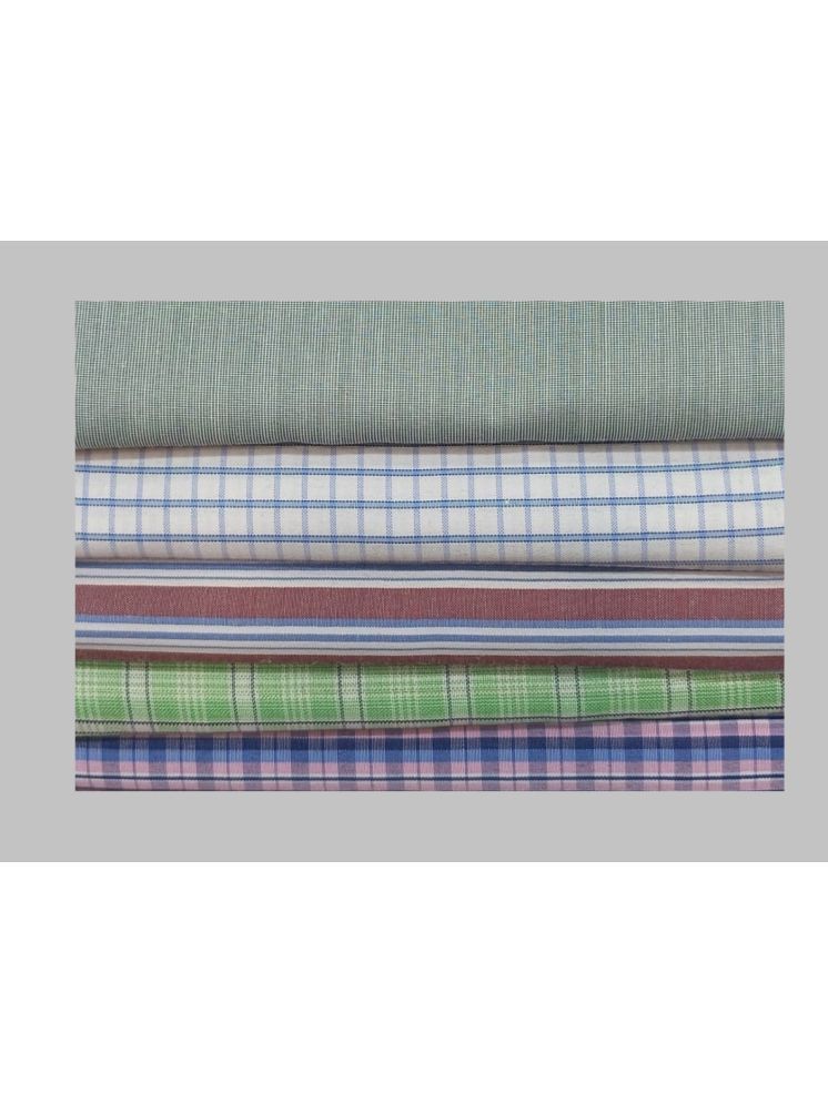 Fabkart Multicolor Polyester Blend Men's Unstitched Shirt Piece ( Pack of 5 ) (Color: Multicolor)