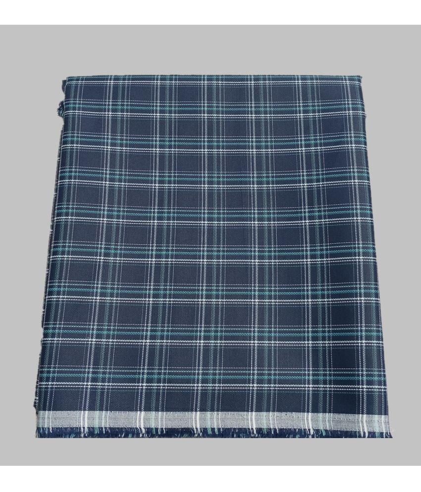 Fabkart Navy Blue Polyester Blend Men's Unstitched Shirt Piece ( Pack of 1 ) (Color: Navy Blue)