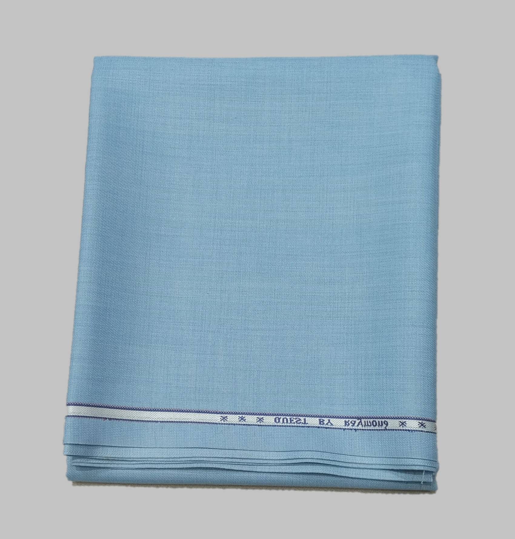 Raymond Light Blue Polyester Blend Men's Unstitched Trousers (Color: Light Blue)