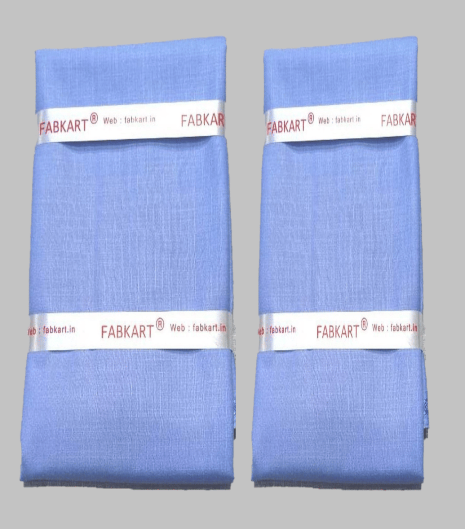 Fabkart Blue Polyester Blend Men's Unstitched Shirt Piece ( Pack of 2 ) (Color: Light Blue)