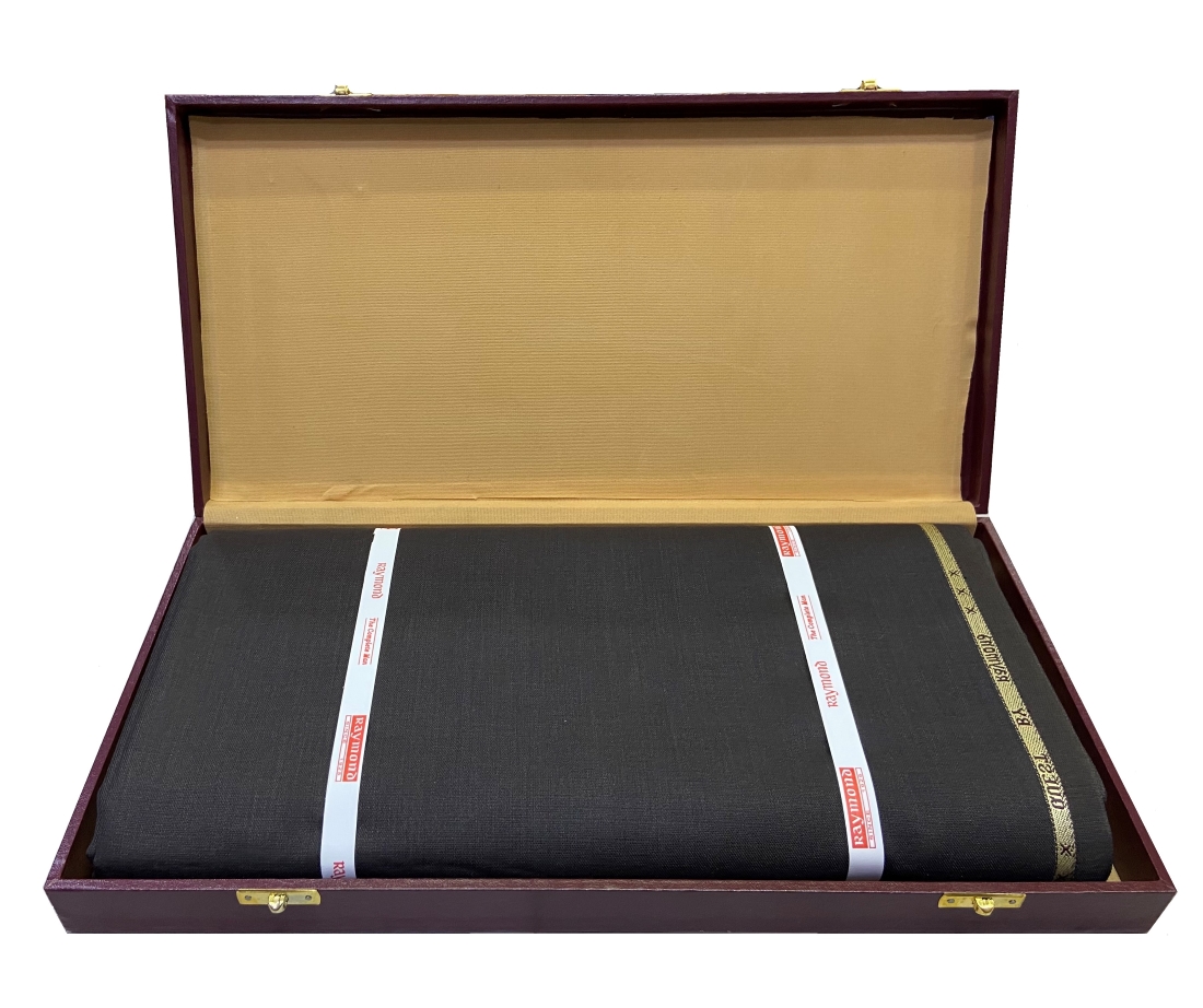 Raymond Men Brown Poly Blend Suit Length Fabric