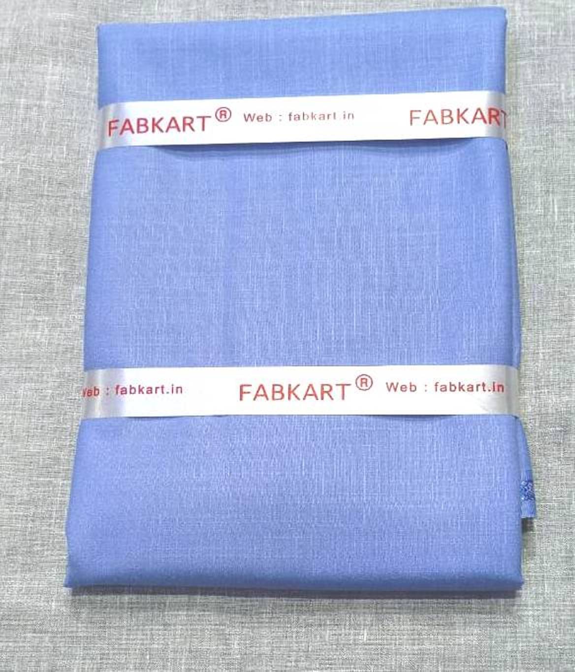 Fabkart Light Blue Polyester Blend Men's Unstitched Shirt Piece (Color: Light Blue)