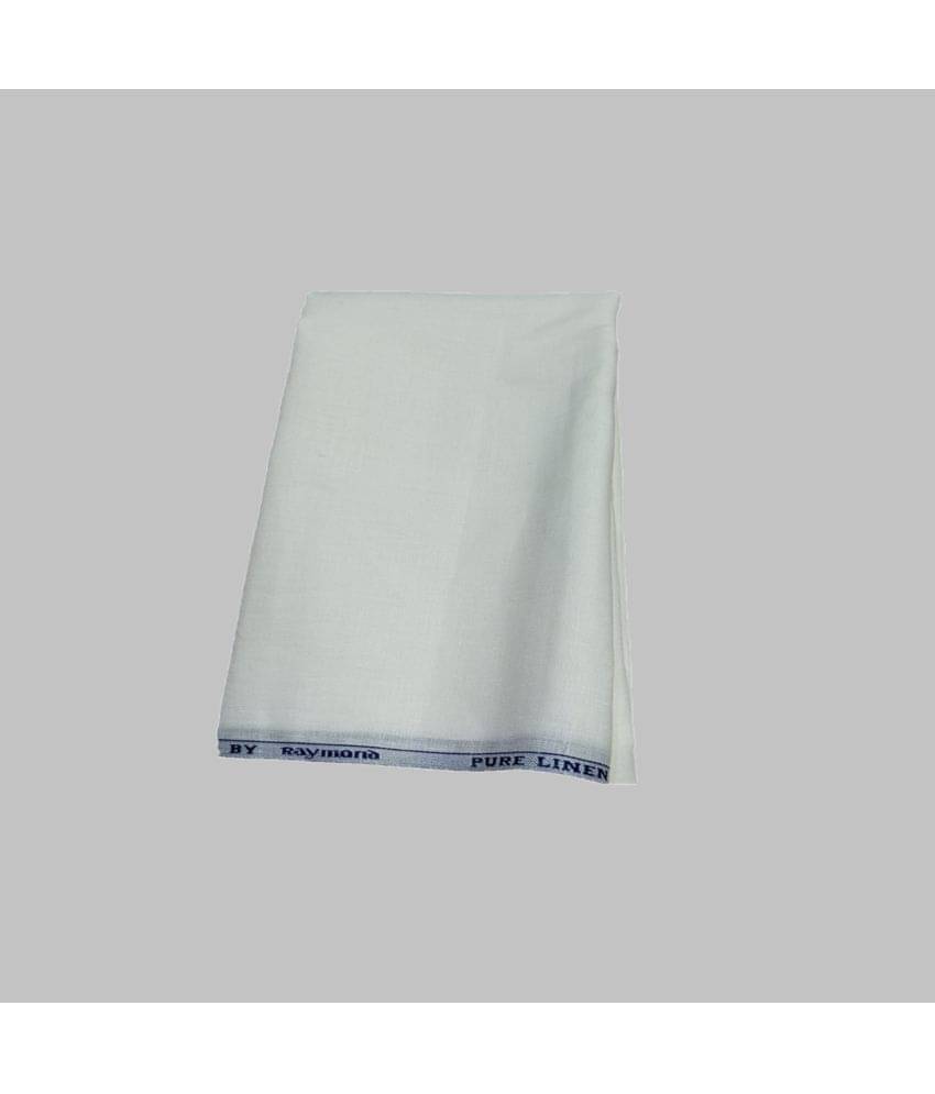 Raymond - White Linen Men's Unstitched Shirt Piece ( Pack of 1 ) (Color: White)