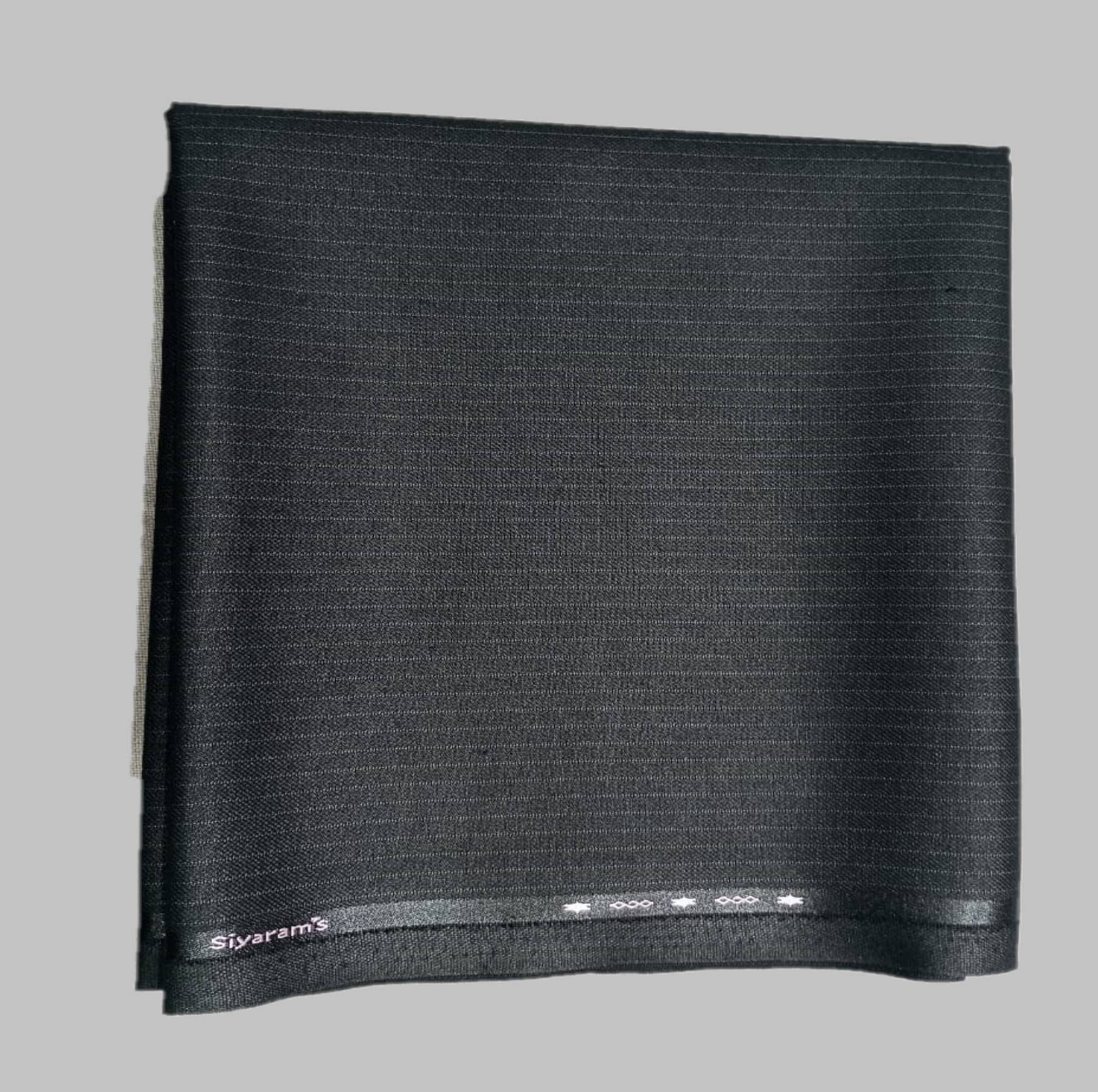 Siyaram's Black Polyester Blend Men's Unstitched Pant Piece (Color: Black)