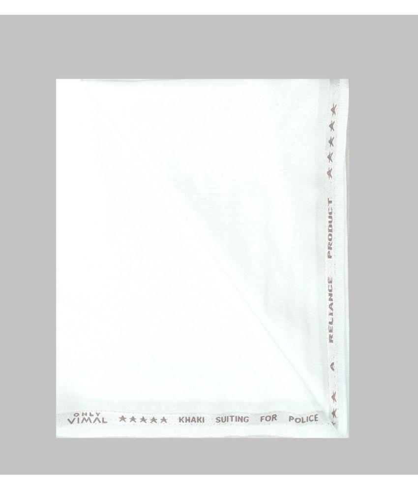 ONLY VIMAL White Polyester Blend Men's Unstitched Shirt Piece ( Pack of 1 ) (Color: White)