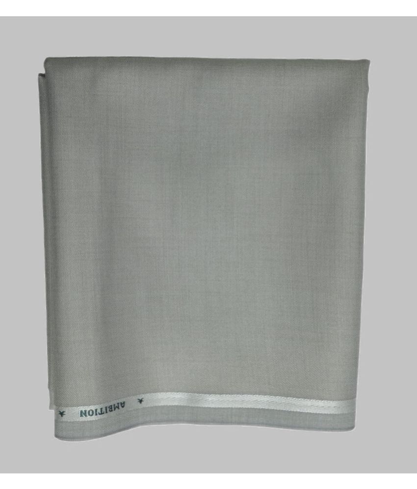 Fabkart Light Grey Polyester Blend Men's Unstitched Pant Piece ( Pack of 1 ) (Color: Light Grey)