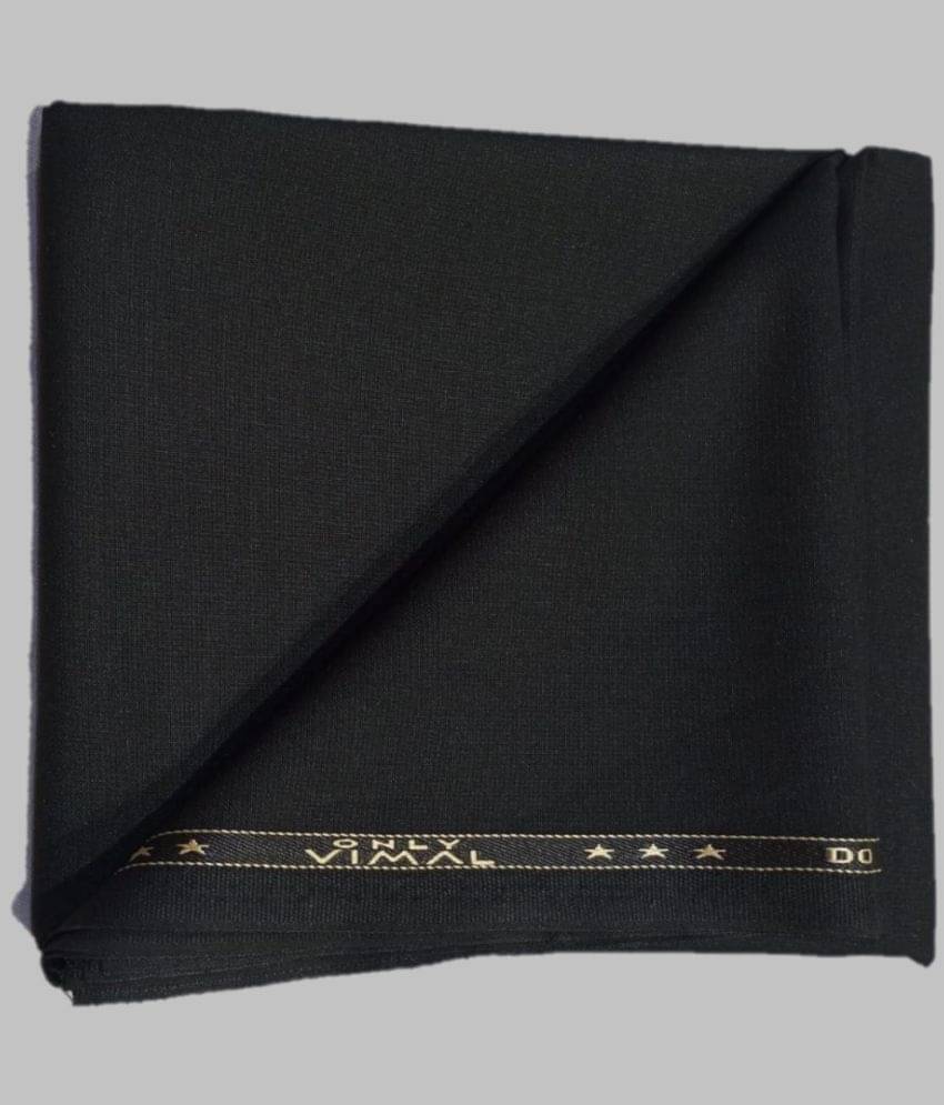 ONLY VIMAL - Black Polyester Blend Men's Unstitched Pant Piece ( Pack of 1 ) (Color: Black)