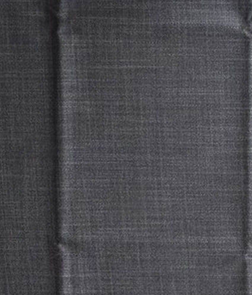 Gwalior Suitings Grey Poly Blend Unstitched Pant Piece - 1.30 Meter (Size: 1.30 meter)