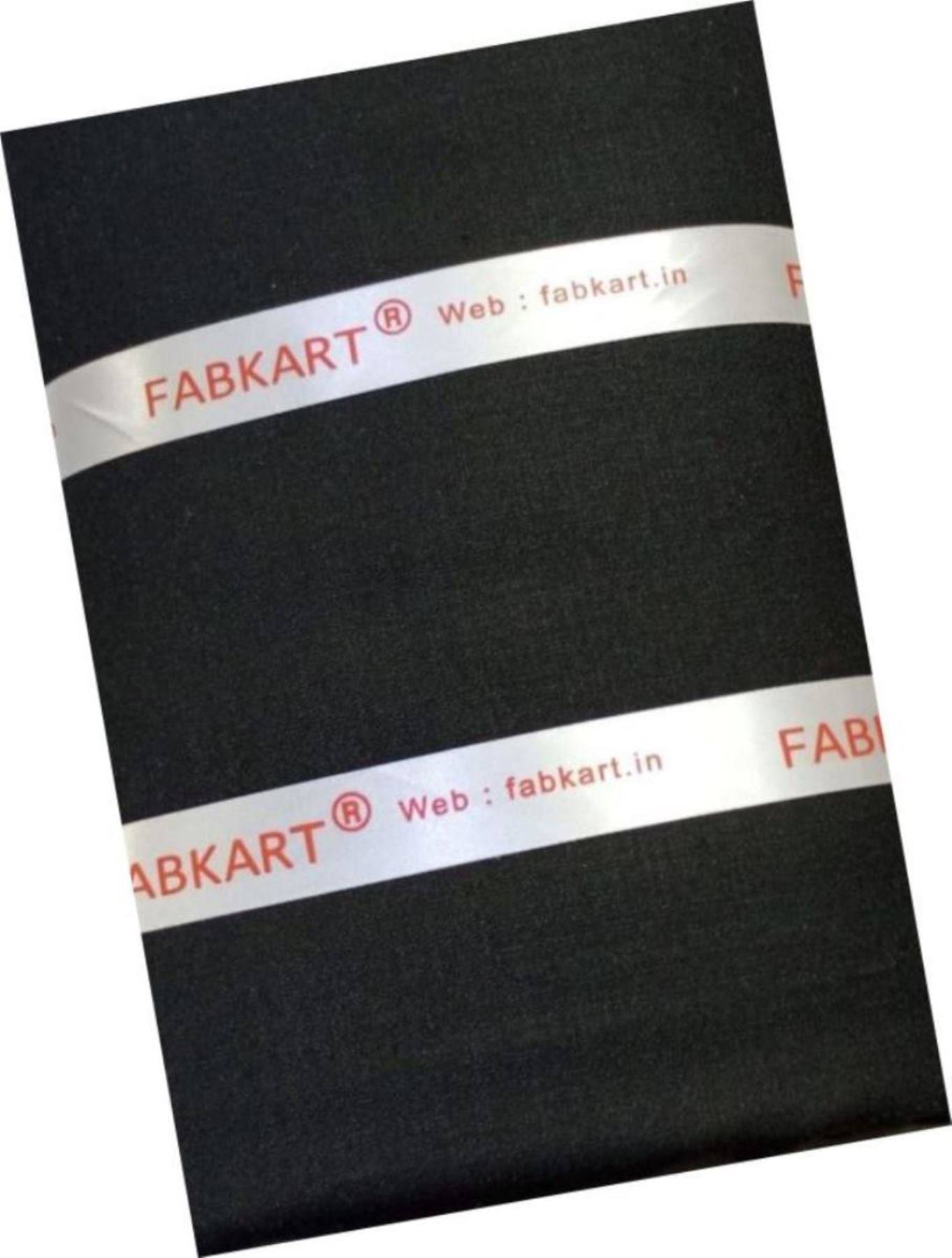 Fabkart - Black Polyester Blend Men's Unstitched Pant Piece ( Pack of 1 ) (Color: Black)