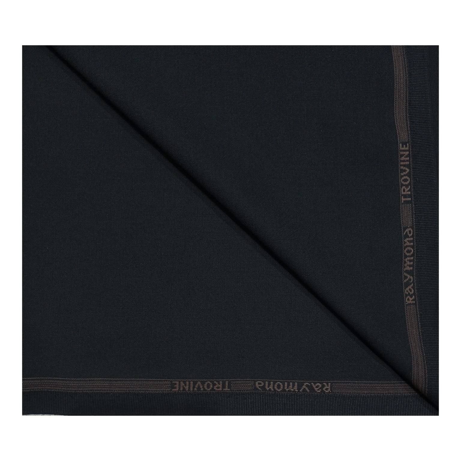 Raymond Black Polyester Blend Men's Unstitched Pant Piece (Color: Black)