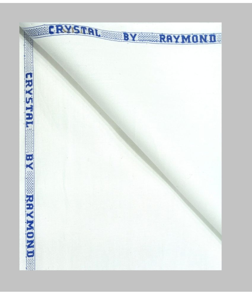Raymond White Cotton Men's Unstitched Shirt Piece ( Pack of 1 ) (Color: White)