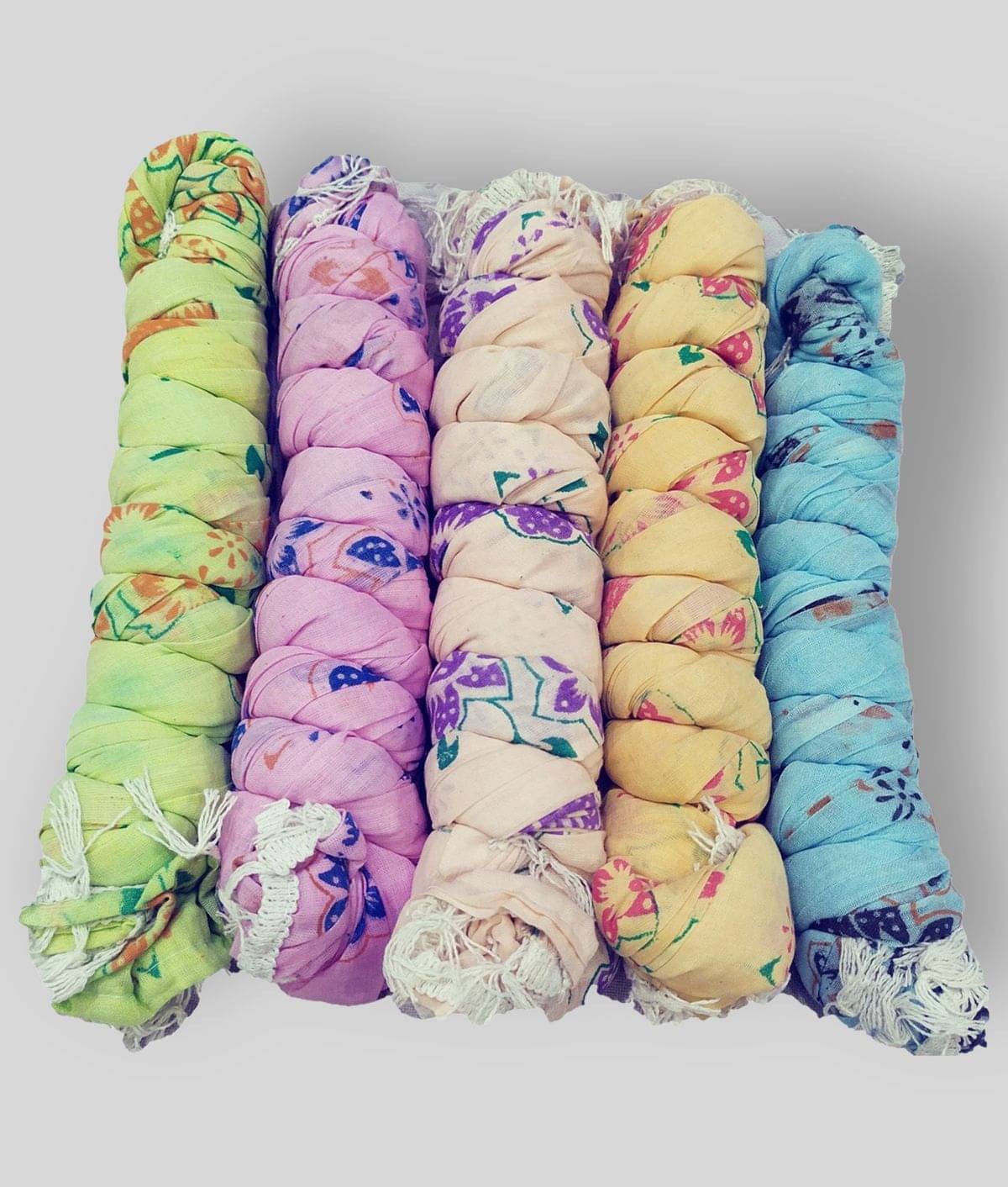 Fabkart Multicoloured Cotton Blend Dupatta - Pack of 5