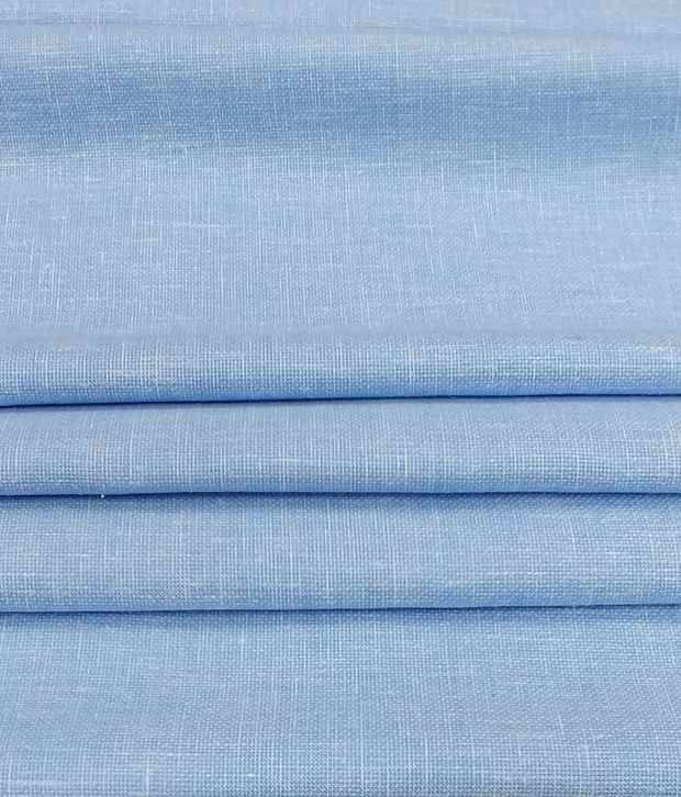 Siyaram's Blue Cotton Blend Unstitched Shirt pc (Size: 2.5 Metre)