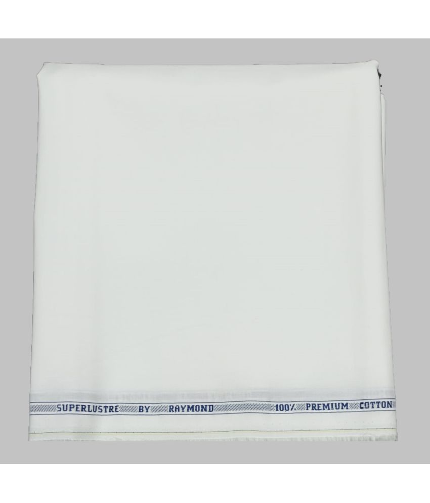 Raymond White Cotton Men's Unstitched Shirt Piece ( Pack of 1 ) (Color: White)