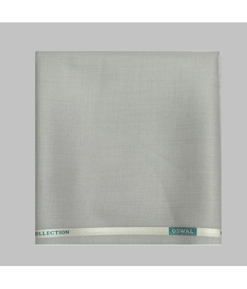 Fabkart Light Grey Polyester Men's Unstitched Pant Piece ( Pack of 1 ) (Color: Light Grey)