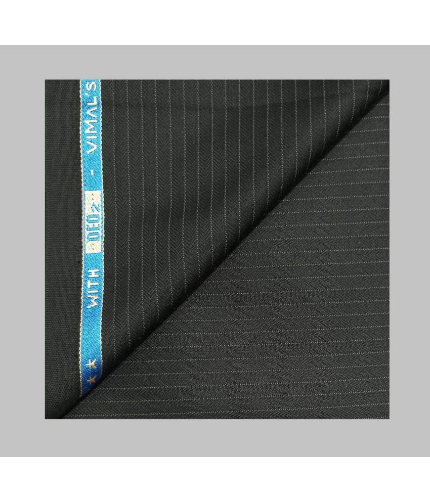 ONLY VIMAL Black Polyester Blend Men's Unstitched Suit Piece ( Pack of 1 ) (Color: Black)