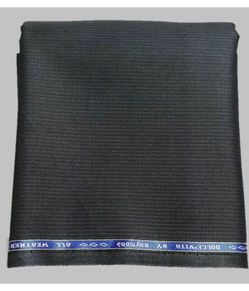 Raymond - Black Woollen Men's Suit Length ( Pack of 1 ) (Color: Black)