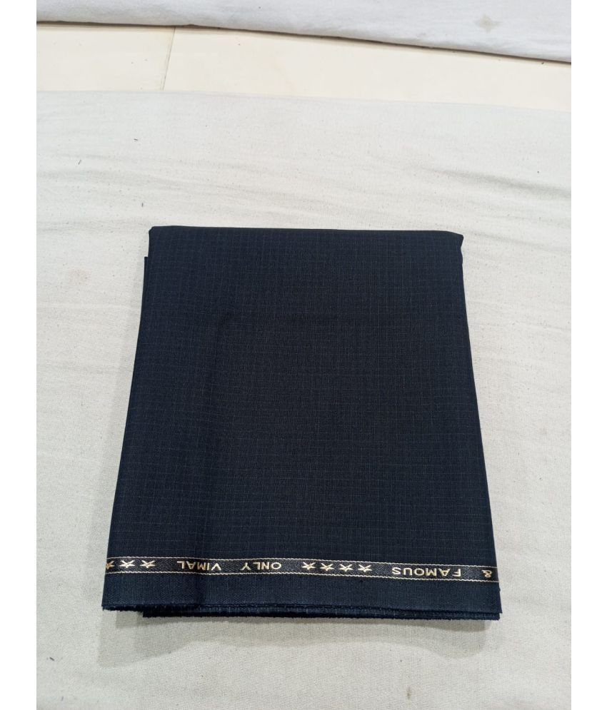 ONLY VIMAL Navy Blue Polyester Blend Men's Unstitched Pant Piece ( Pack of 1 ) (Color: Navy Blue)