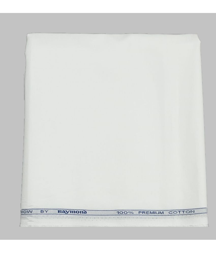 Raymond White Cotton Men's Unstitched Shirt Piece ( Pack of 1 ) (Color: White)